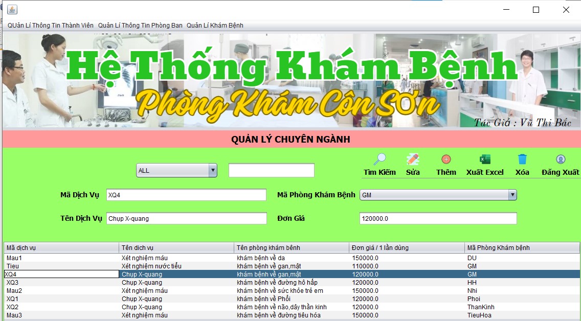 Full Code + Báo Cáo đồ án hệ thống quản lí khám bệnh đầy đủ chức năng quản trị , xuất file Excel hóa đơn kết quả khám bệnh vé khám - JavaSwing