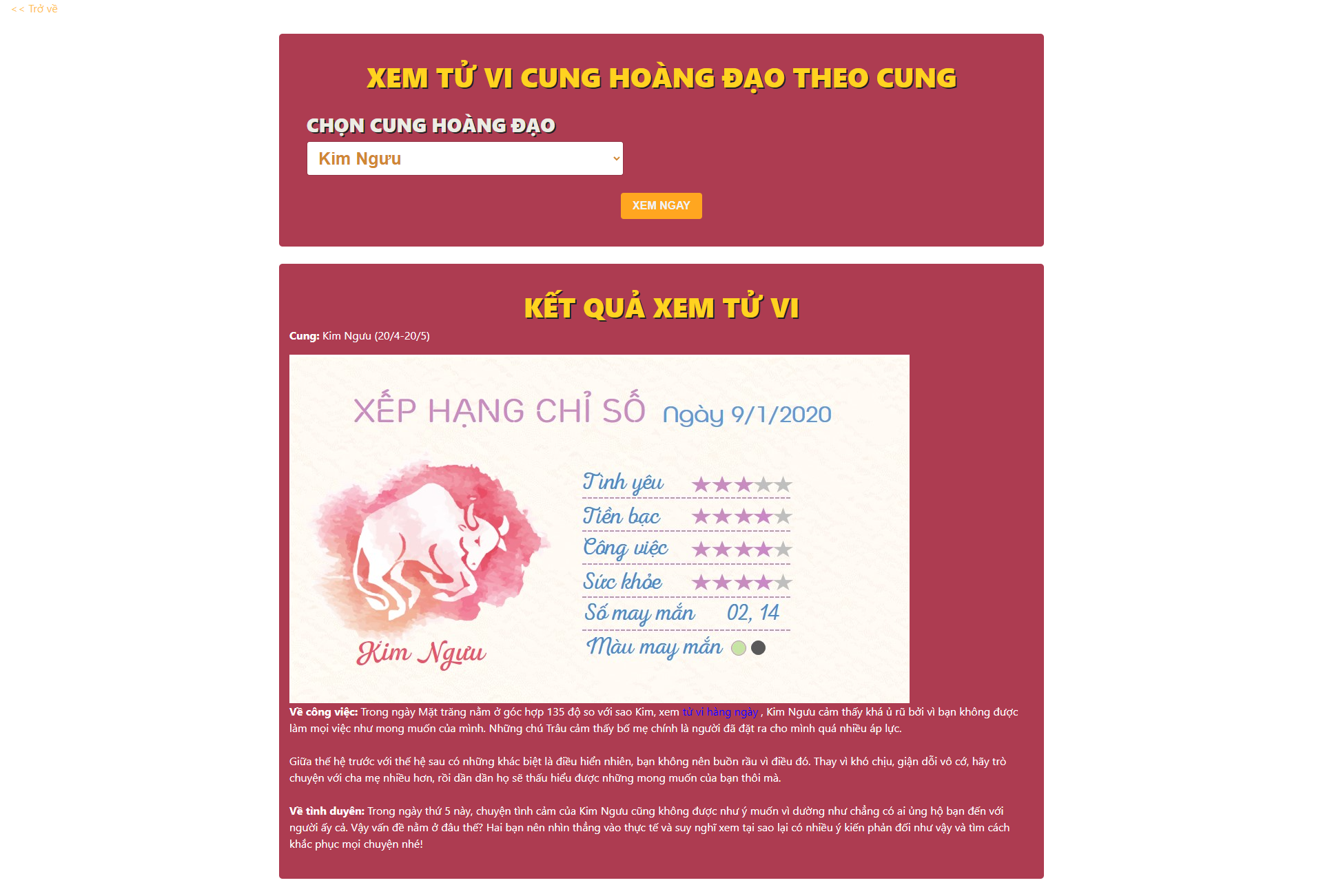 Source Code Website Xem Tử Vi và Thần Số Học - Ứng Dụng Gợi Ý Quyết Định Cá Nhân