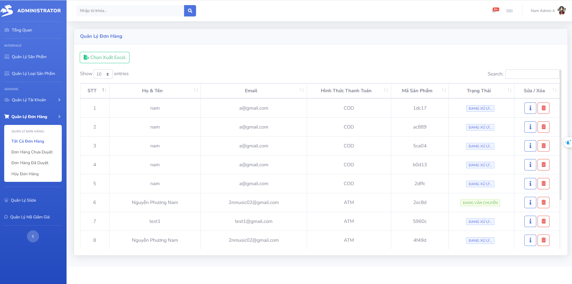 Chia sẻ source code website bán đồ công nghệ bằng laravel 8