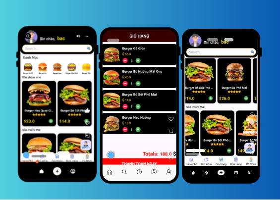 (ANDROID JAVA + SQLITE + BÁO CÁO WORD) App đặt đồ ăn HAMBERGER android có quản trị và người dùng, đánh giá sản phẩm sau khi mua, đặt hàng, tiến trình thực hiện đơn hàng, các chức năng. thêm, sửa, xóa