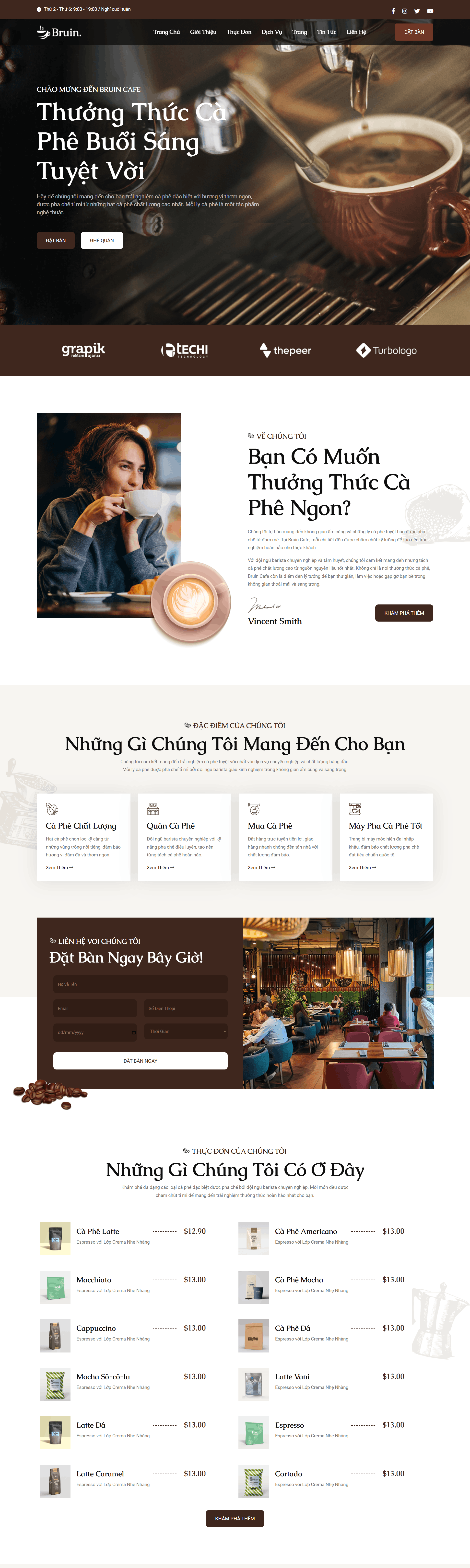 Website Coffee Shop phù hợp cho các quán cà phê tiệm trà sữa mô hình kiosk
