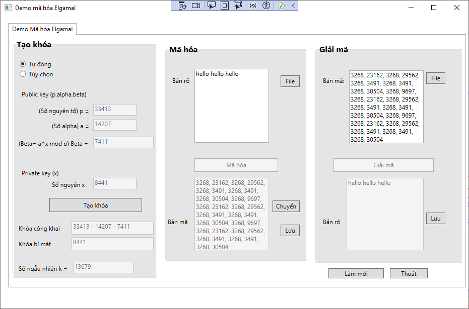 Source code chương trình chữ ký điện tử Elgamal + mã hóa và giải mã Elgamal bằng WPF C#