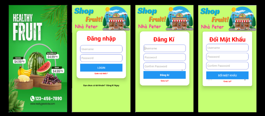 (ANDROID KOTLIN+ SQLITE +BÁO CÁO WORD) App bán trái cây nông sản android kotlin có đầy đủ chức năng quản trị và đặt hàng,mini chat.