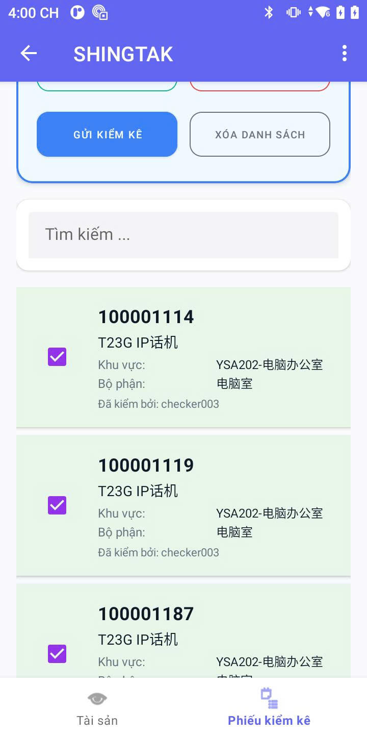 Code Hệ thống kiểm kê tài sản tự động sử dụng thẻ RFID UHF