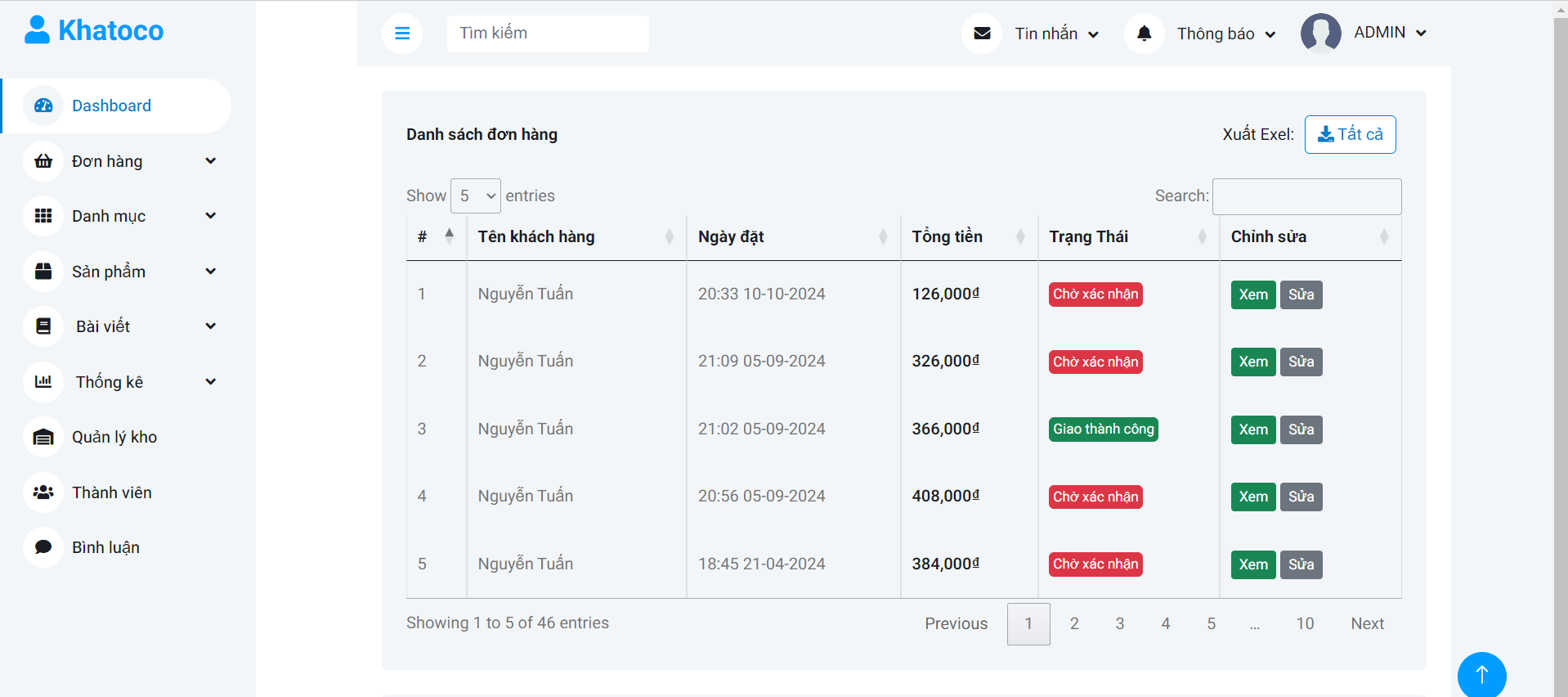 Source code website thương mại điện tử bán quần áo php mysql thanh toán momo