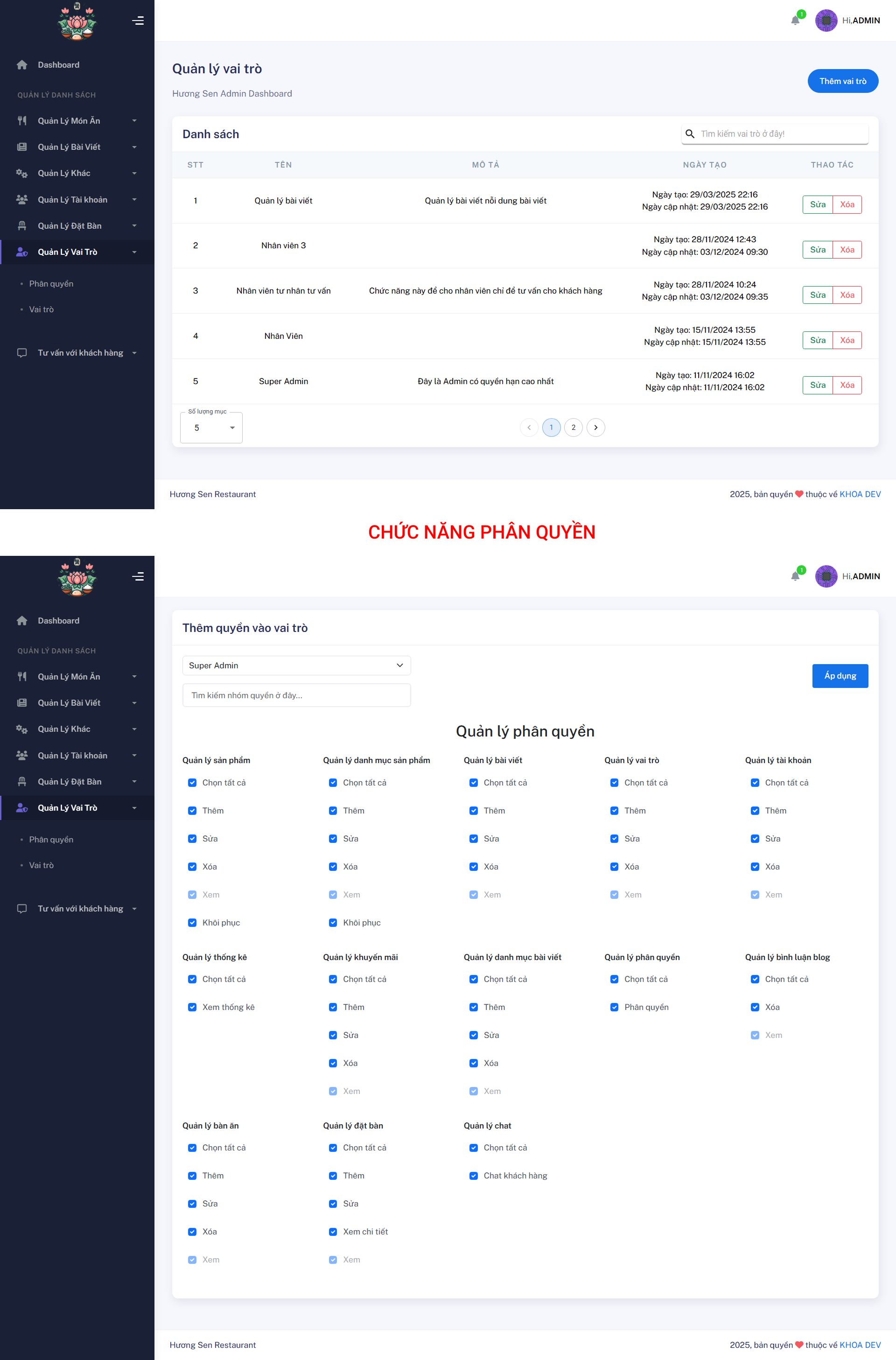 Source code quản lý nhà hàng react nodejs mysql website quản lý nhà hàng đặt bàn nhà hàng