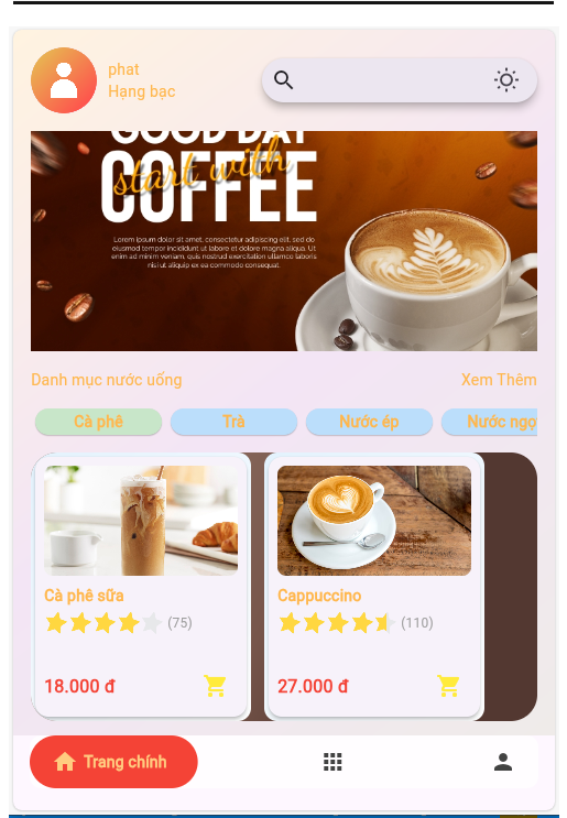Coffee App - App có thể tùy chỉnh bán tùy loại mặt hàng mà bạn muốn