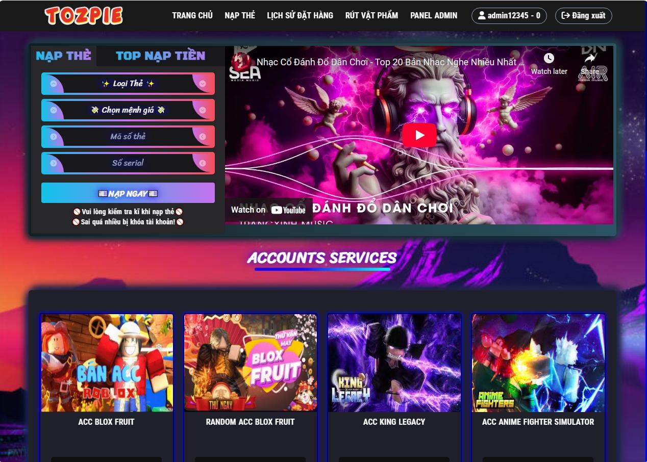 CODE SHOP BÁN ACC ROBLOX KHÔNG LỖI GIAO DIỆN ĐẸP