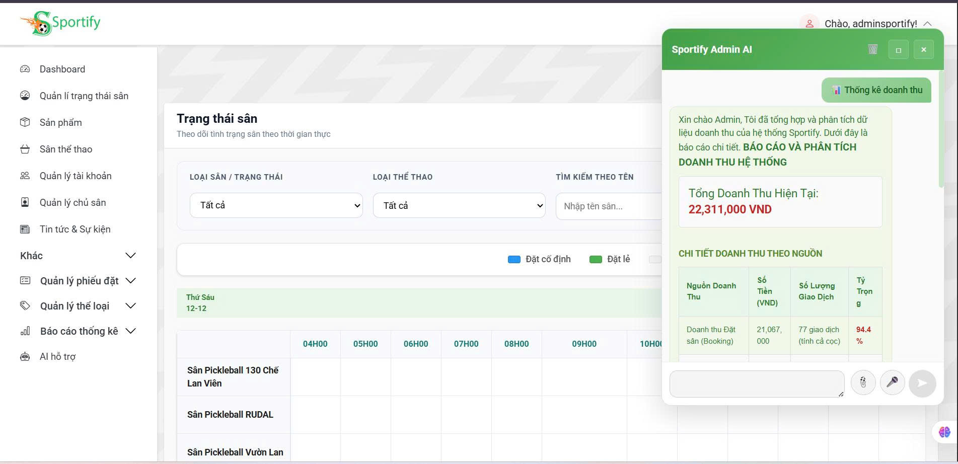 Source Code Website Đặt Sân Thể Thao ReactJS Spring Boot + Full Báo Cáo KLTN