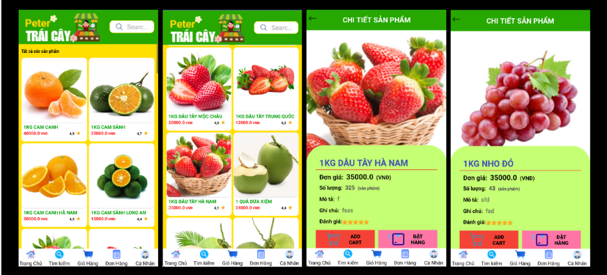 (ANDROID KOTLIN+ SQLITE +BÁO CÁO WORD) App bán trái cây nông sản android kotlin có đầy đủ chức năng quản trị và đặt hàng,mini chat.