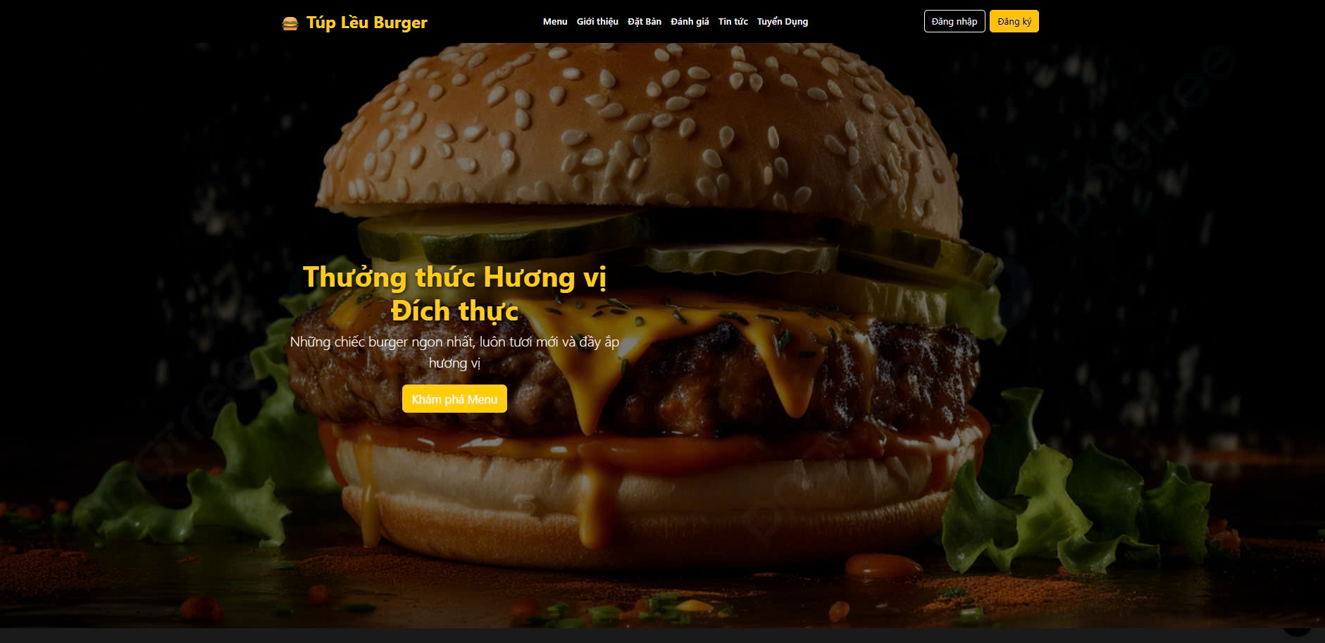 Code Website bán burger full PHP & SQL ( Báo cáo + ppt )