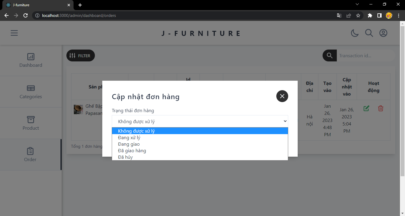 Đồ án Website fullstack bán nội thất reactJS + mongodb full báo cáo