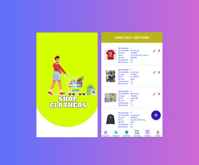 (ANDROID JAVA + SQLITE + BÁO CÁO WORD) App bán hàng android thời trang có đầy đủ chức năng quản trị và đặt hàng