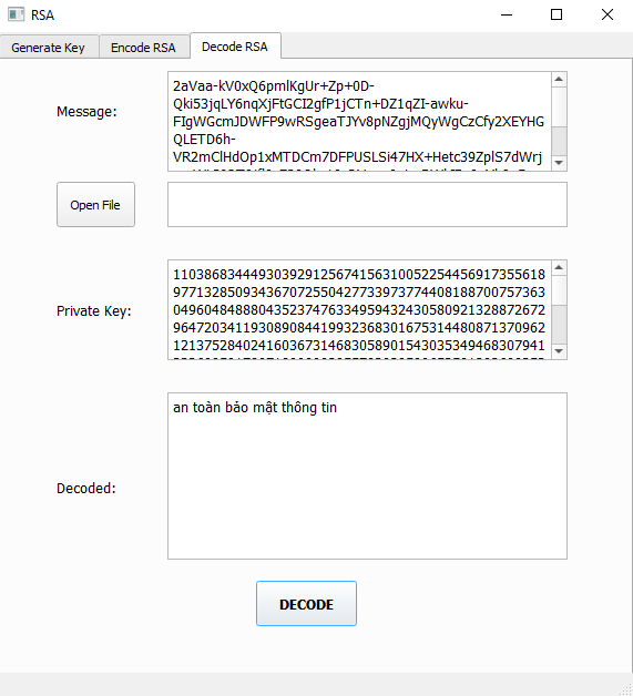 Source code mã hóa và giải mã RSA bằng python