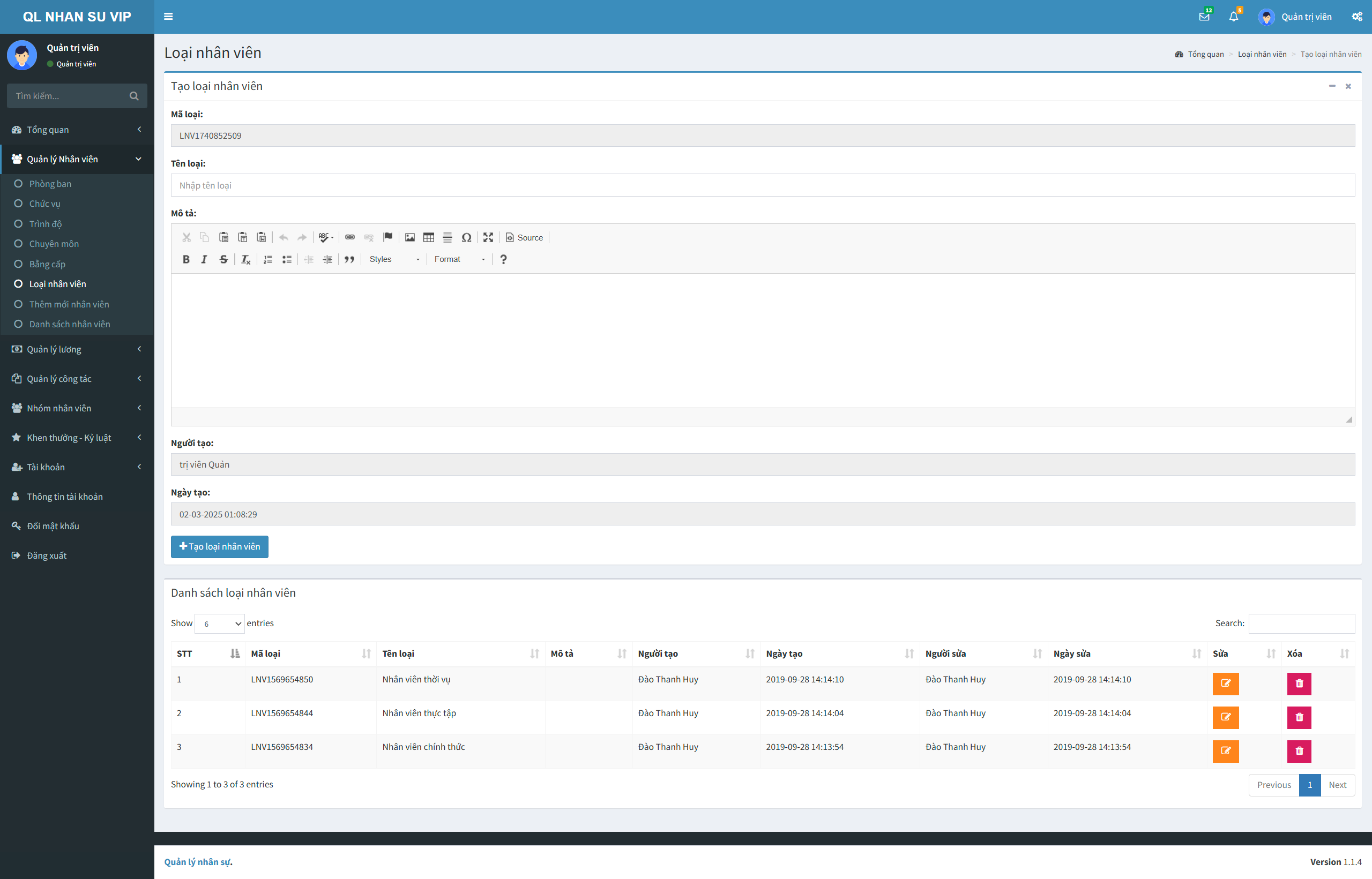 Chia sẻ source code đồ án website quản lý nhân sự PHP - MYSQL