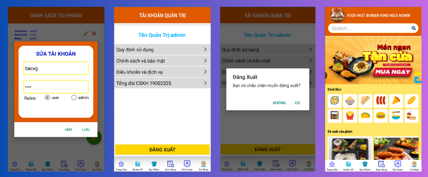 (ANDROID JAVA + SQLITE + BÁO CÁO WORD) App bán hàng android đặt đồ ăn có đầy đủ chức năng quản trị và đặt hàng, xem giỏ hàng thanh toán