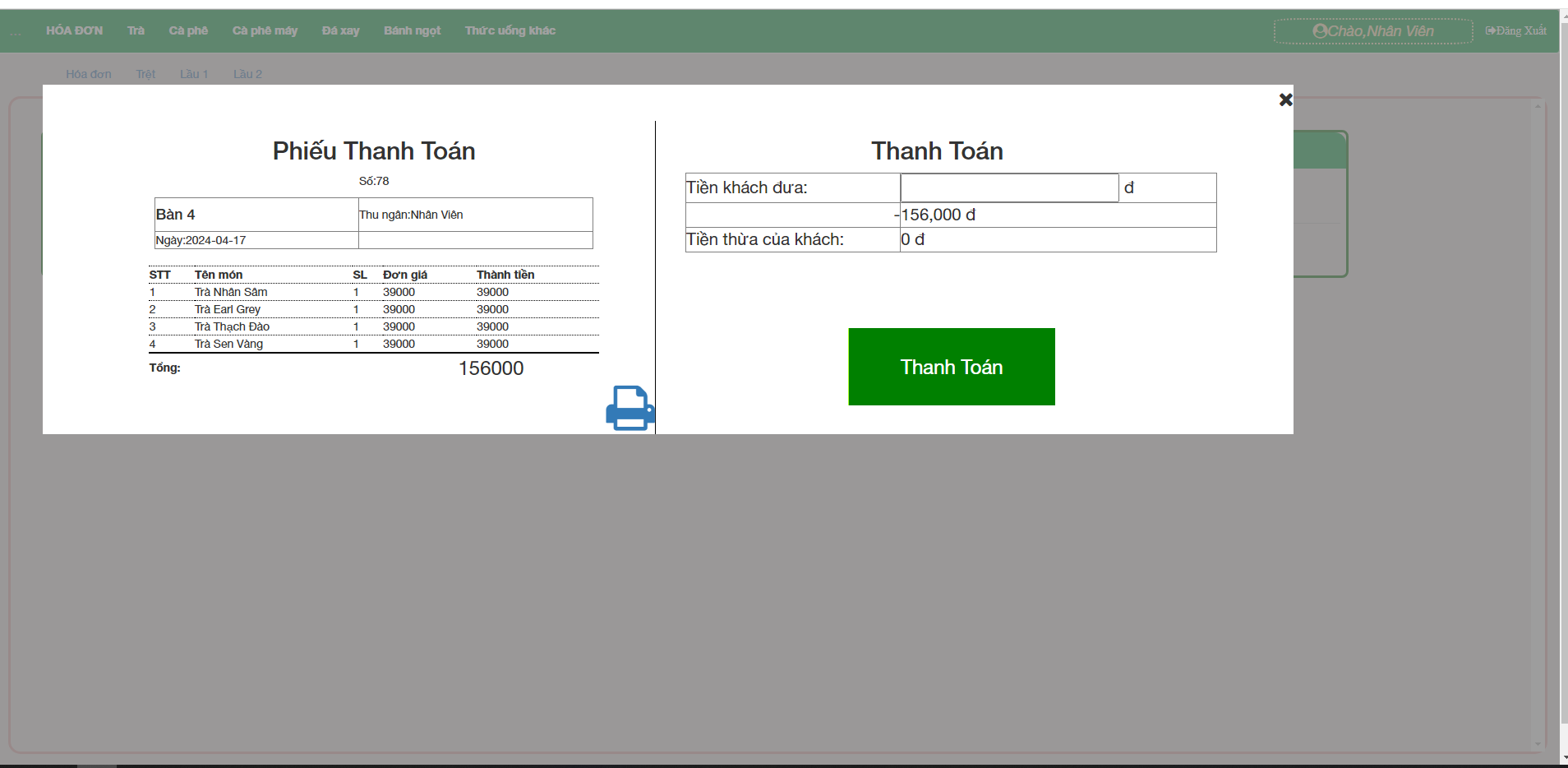 Source Code Web app Quản Lý bán hàng order Cà phê coffee - Trà sữa đầy đủ chức năng, giao diện đẹp sử dụng PHP + MySql [PHP THUẦN] clone sapo