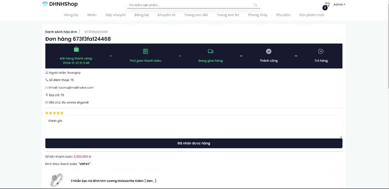 Full source code website trang sức php + mysql + báo cáo