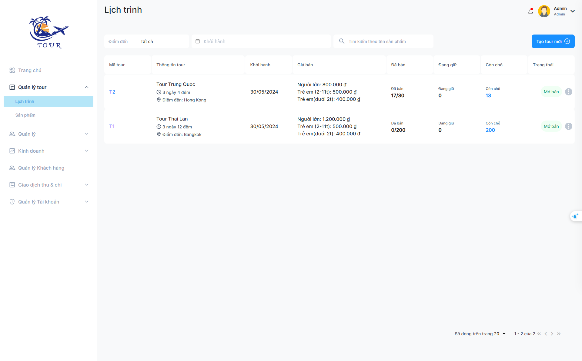 Source Code Phần Mềm Quản Lý Đặt Tour Du Lịch Với Laravel 8