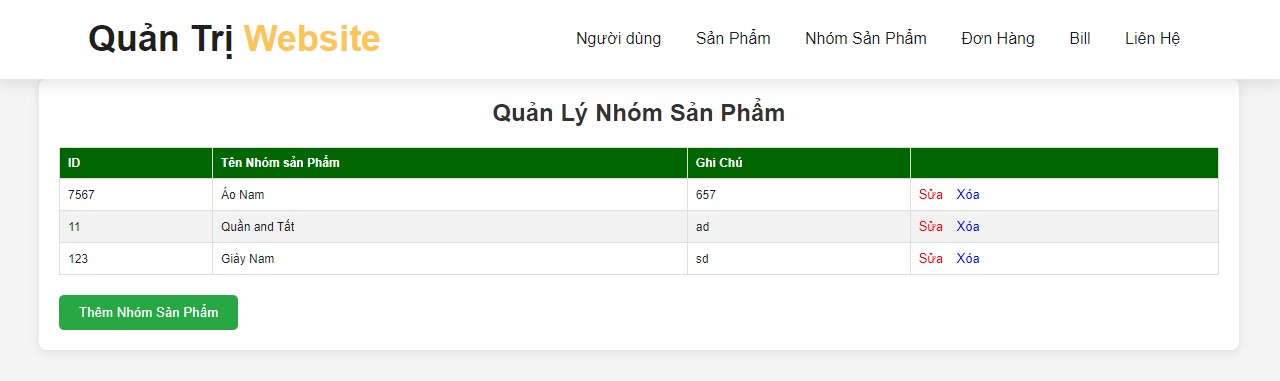 Đồ án website bán quần áo bằng PHP & MYSQL đầy đủ chức năng quản trị và người dùng