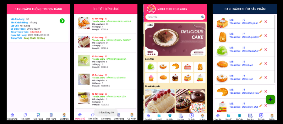 (ANDROID JAVA + SQLITE + BÁO CÁO WORD) App bán bánh ngọt android java có quản trị và người dùng, đánh giá sản phẩm sau khi mua, đặt hàng, tiến trình thực hiện đơn hàng, các chức năng thêm, sửa, xóa