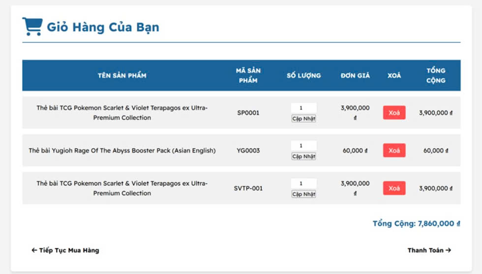 Website bán thẻ bài full PHP & SQL ( ppt + Báo cáo )