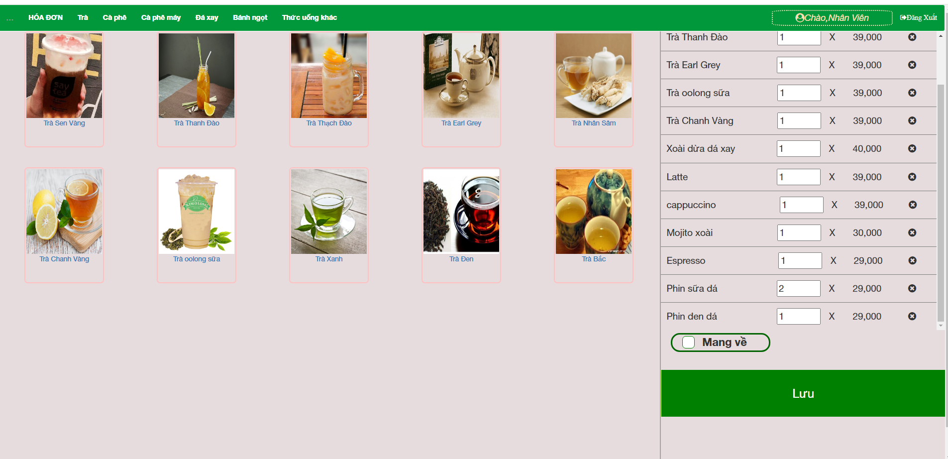 Source Code Web app Quản Lý bán hàng order Cà phê coffee - Trà sữa đầy đủ chức năng, giao diện đẹp sử dụng PHP + MySql [PHP THUẦN] clone sapo