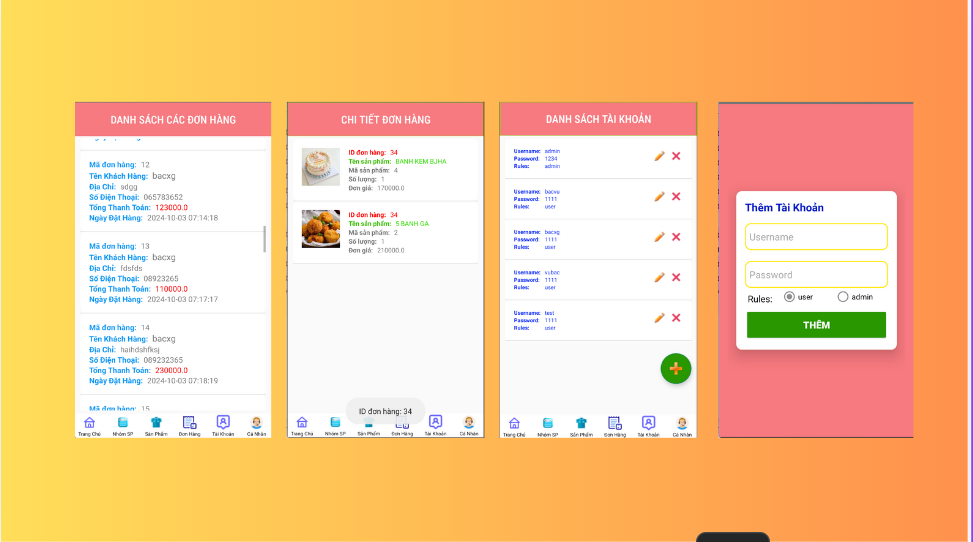 (ANDROID JAVA + SQLITE + BÁO CÁO WORD) App bán hàng android đặt bánh có đầy đủ chức năng quản trị và đặt hàng