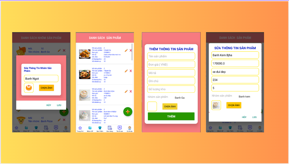 (ANDROID JAVA + SQLITE + BÁO CÁO WORD) App bán hàng android đặt bánh có đầy đủ chức năng quản trị và đặt hàng