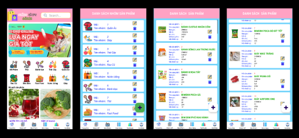 (ANDROID KOTLIN+ SQLITE ) App bán hàng siêu thị market android có đầy đủ chức năng quản trị và người dùng, mini chat.