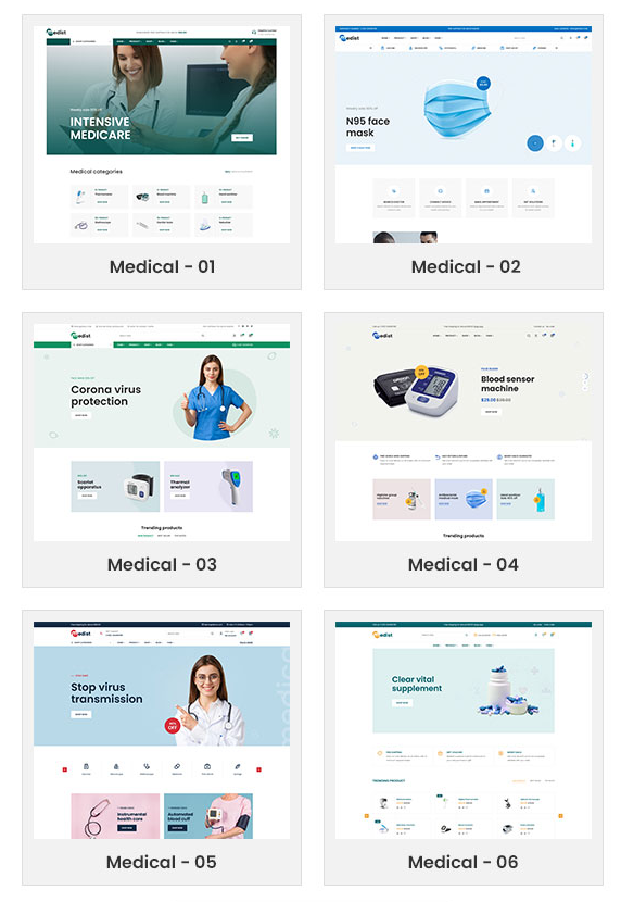 Html template website thương mại điện tử thiết bị y tế quản lý bệnh viện quản lý nhà thuốc Medist Medical pharmacy.